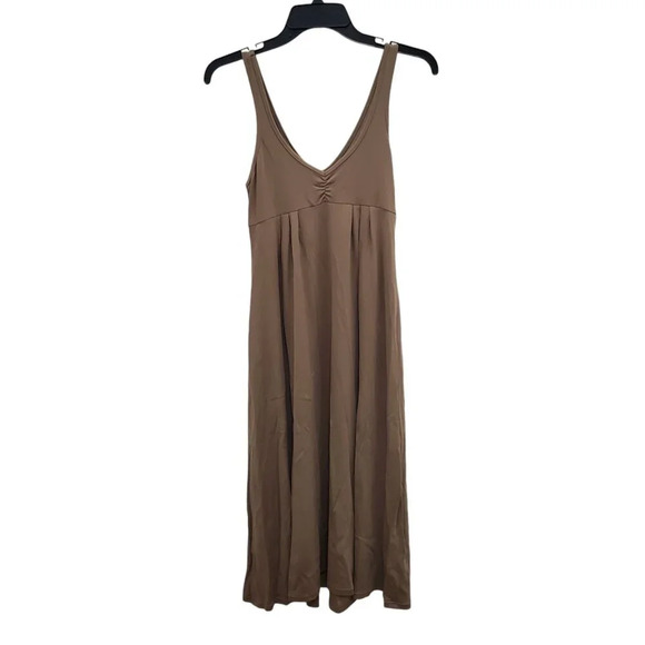 Carilyn Vaile Women's Brown Slinky Knit Sleeveless Flowy Princess Maxi USA Sz S - Picture 1 of 5